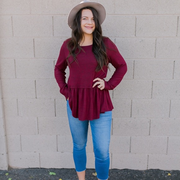 JODIFL sweater in maroon or burnt red - Picture 5 of 6